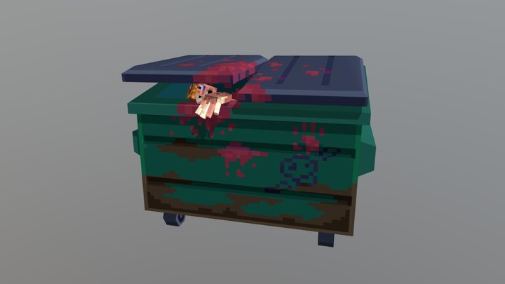Blood Soaked Bin 3D Model