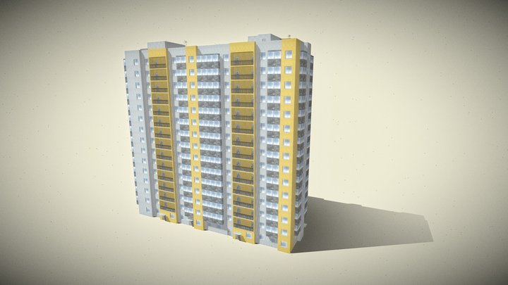 Apartment building House GameReady 3D Model
