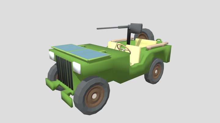 Military Jeep Low Poly – Game Ready 3D Vehicle