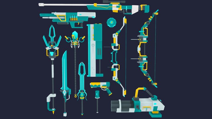 Sci-Fi Weapon Pack 3D Model