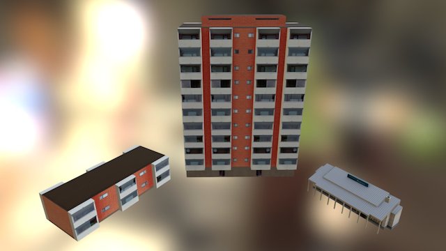 Shore Buildings 3D Model
