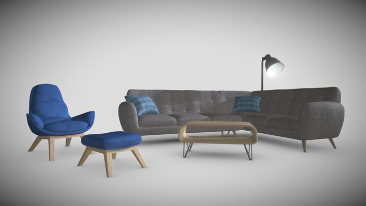 Living room furniture pack 3D Model