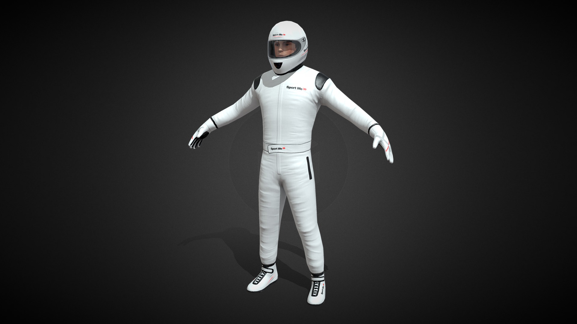 3D model Stig, Car Driver - This is a 3D model of the Stig, Car Driver. The 3D model is about a person in a space suit.