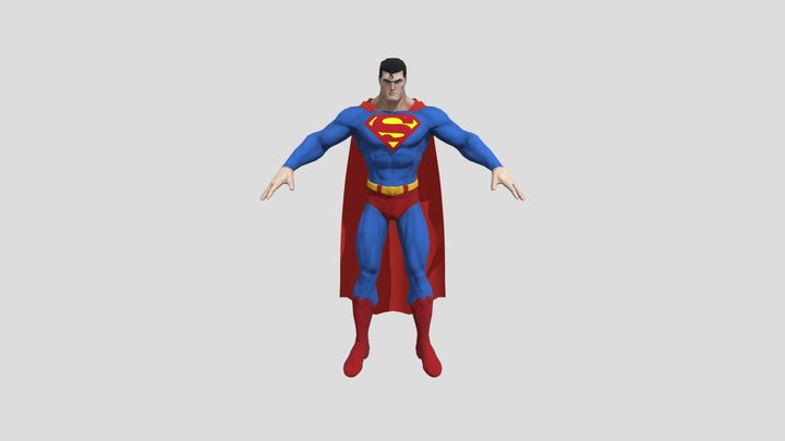 Superman Animated 3D Model