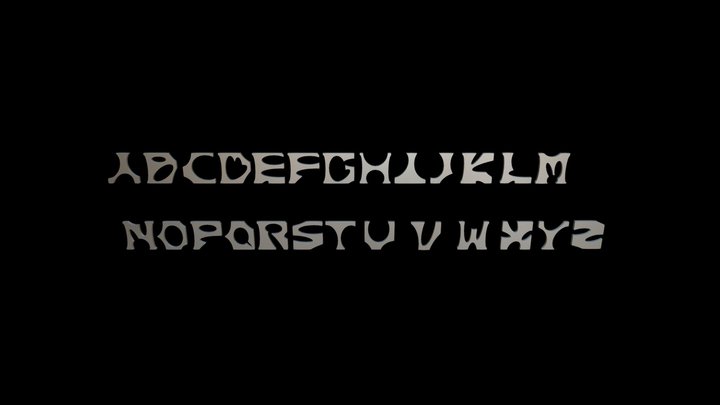 ClubCub Font PLAIN Upper Letters 3D Model