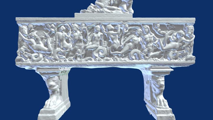 roman sarcophagus with ichthyocentaurs - vatican 3D Model