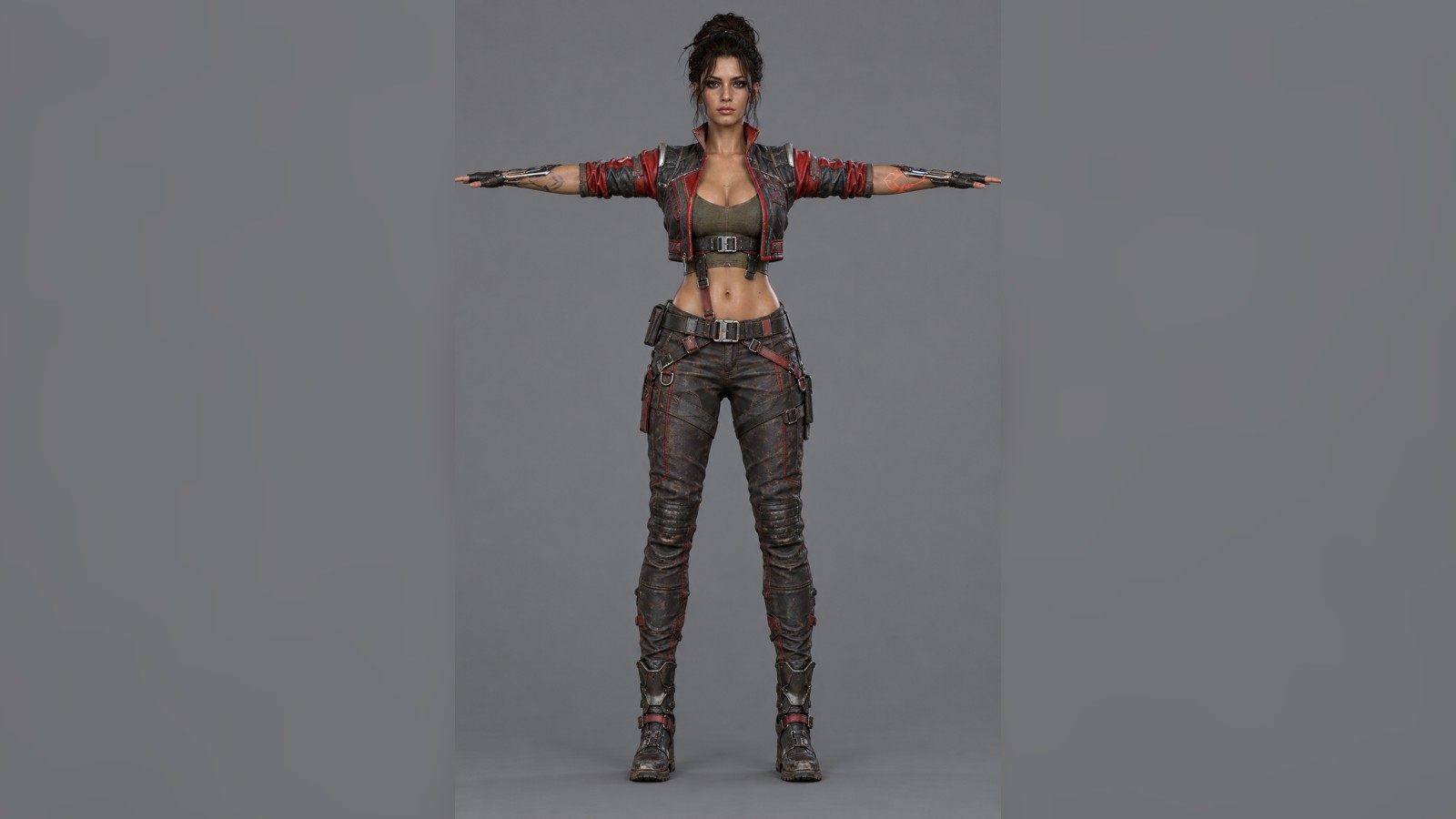 Panam Palmer (Cyberpunk 2077) T-Pose 3D Model - Download Free 3D model ...