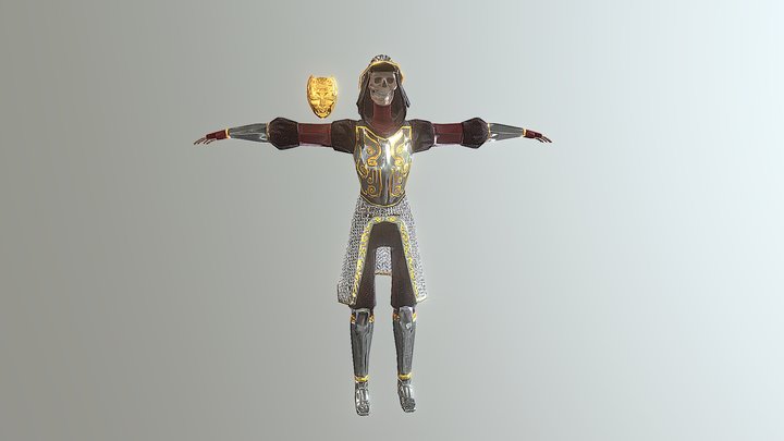 Golden Mask Skeleton soldier 3d 3D Model
