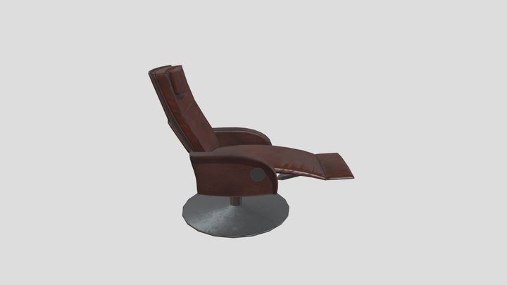 Low Poly Old Salon Chair 3D Model