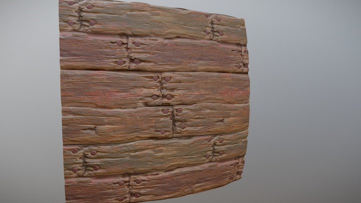tileable wood plank sketch 3D Model