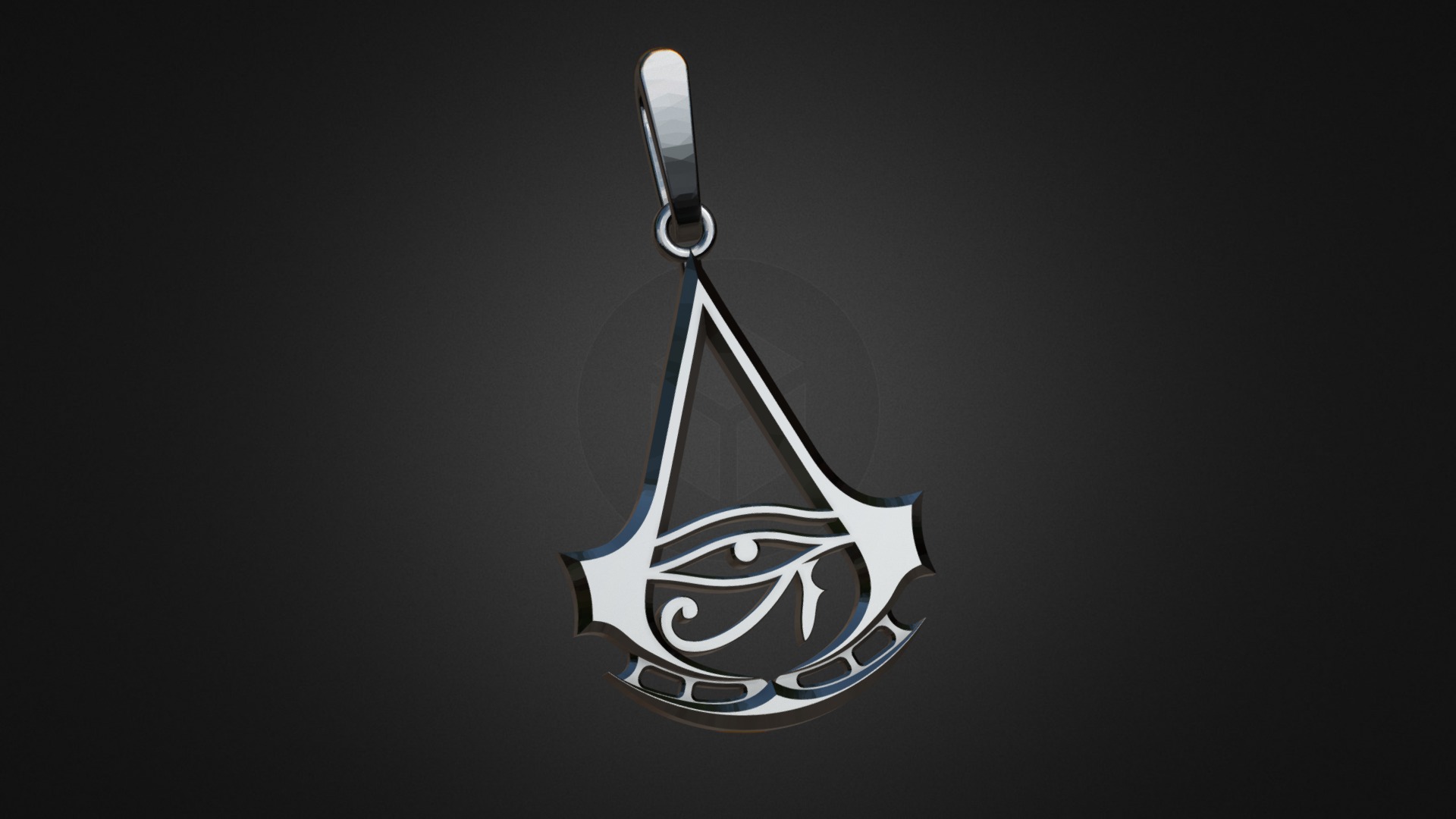 3D model Pendant Assassin’s creed origins - This is a 3D model of the Pendant Assassin's creed origins. The 3D model is about logo.