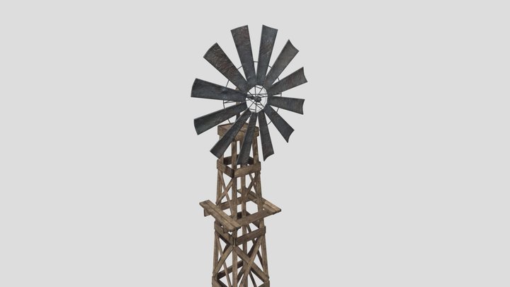 Western Wind Mill 3D Model
