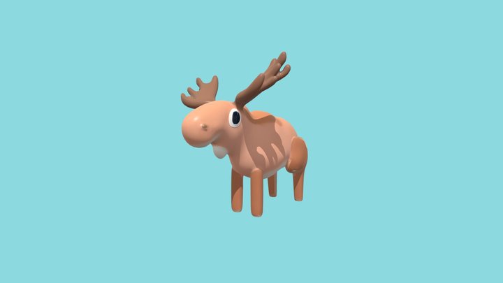 Cartoon moose 3D Model