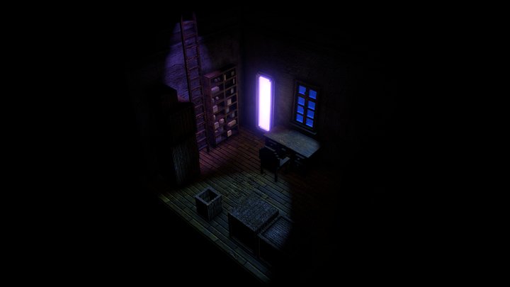 Room with ladder - The Padre Voxel Horror 3D Model