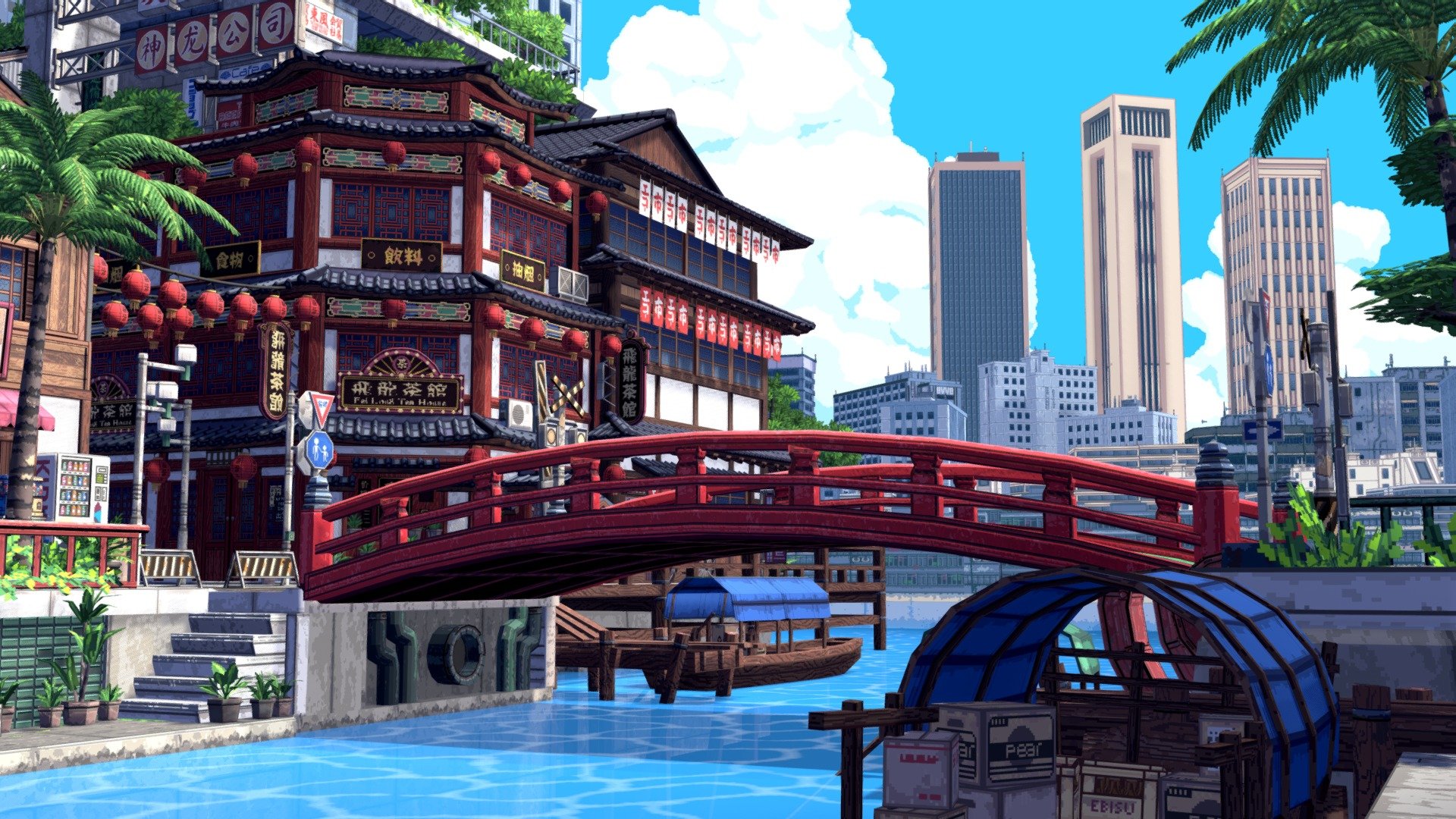 pixel art city