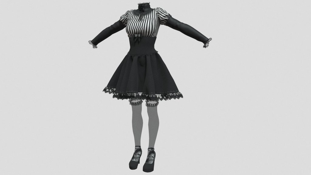 Game-ready Gothic Dress