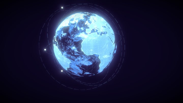 Animated Hologram Planet Earth Sci-Fi 3D Model 3D Model