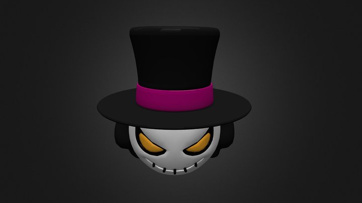 Voodoo Doll Head Top Hat 3D Model