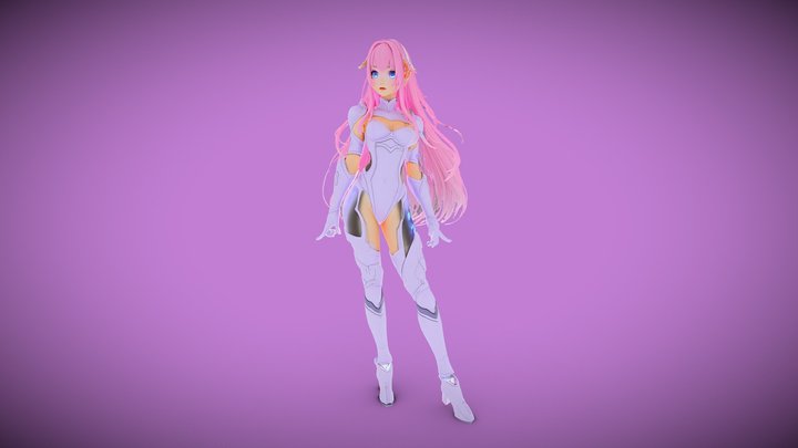 female anime character zaiya 3D Model