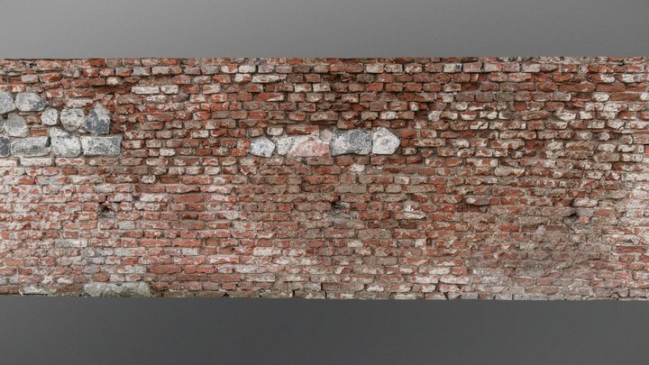 Old brick wall 3D Model