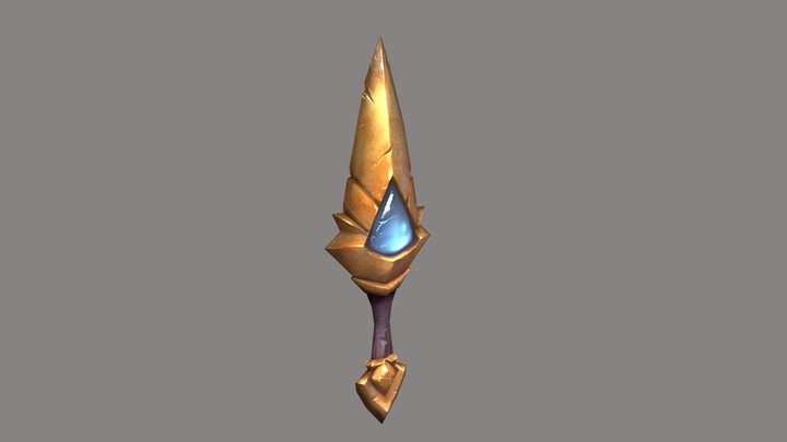 Hand Painted Dagger 3D Model