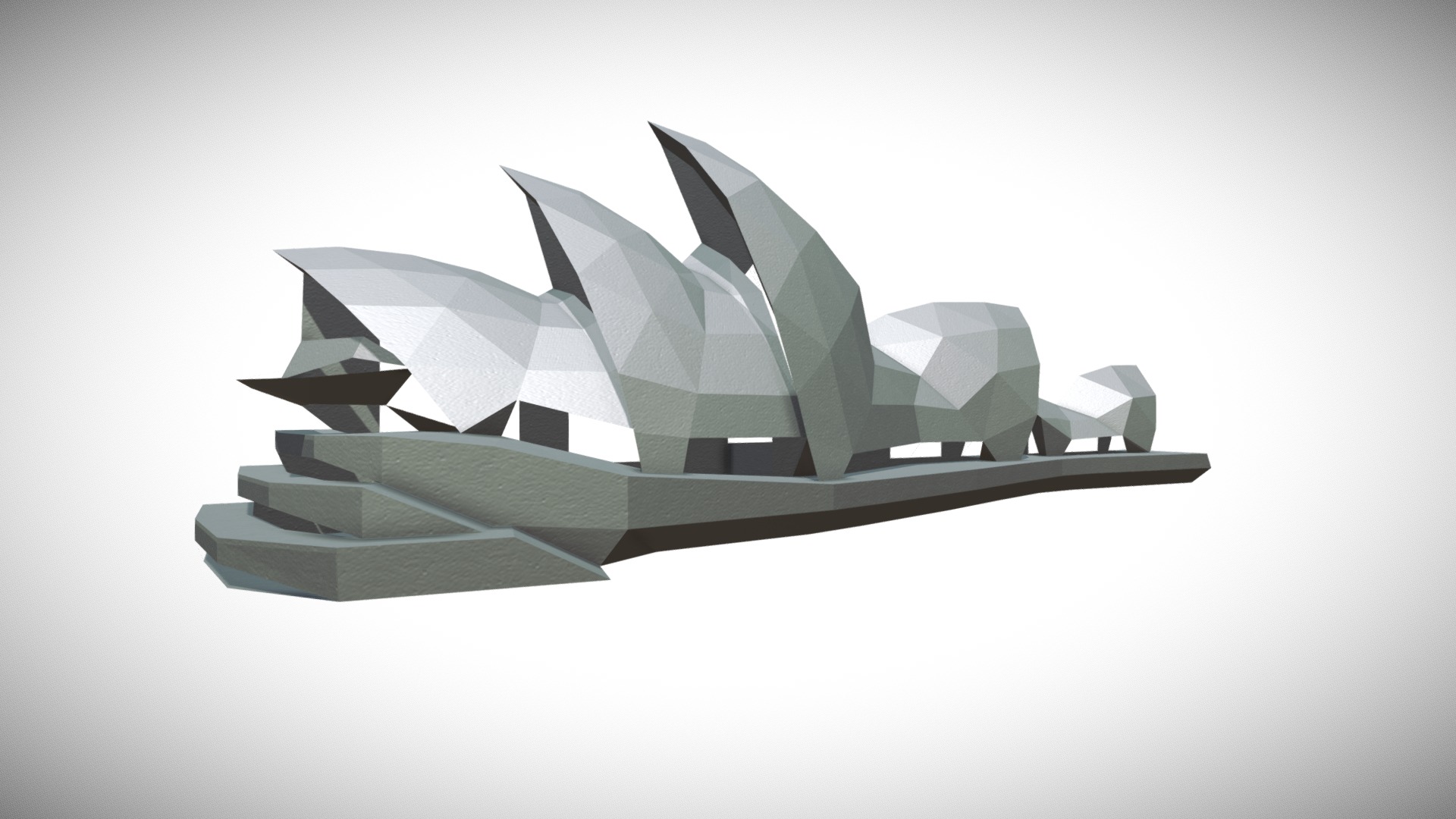 3D model Theater Sydney - This is a 3D model of the Theater Sydney. The 3D model is about a black and white logo with Sydney Opera House in the background.