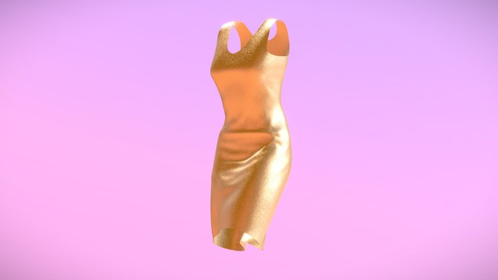 Gold Dress 3D Model