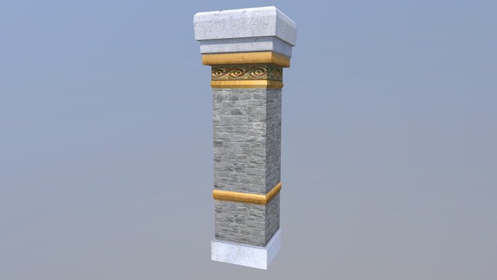 Wall To SQUARE Column 3D Model