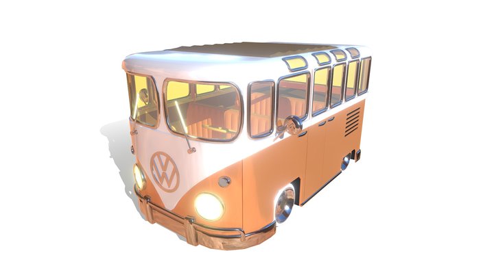 VW - KOMBI - STYLIZED / ANIMATED 3D Model