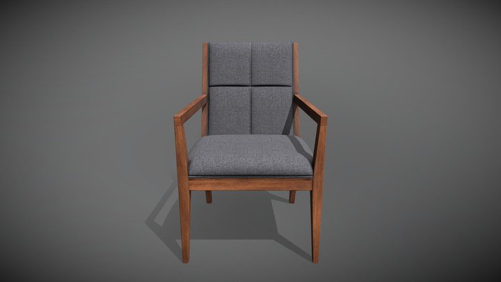 Baxton Studio Theresa Mid-Century Accent Chair 3D Model