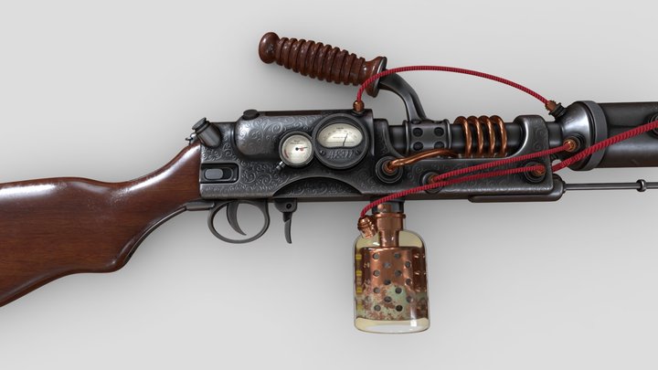 Steampunk Beam Rifle 3D Model