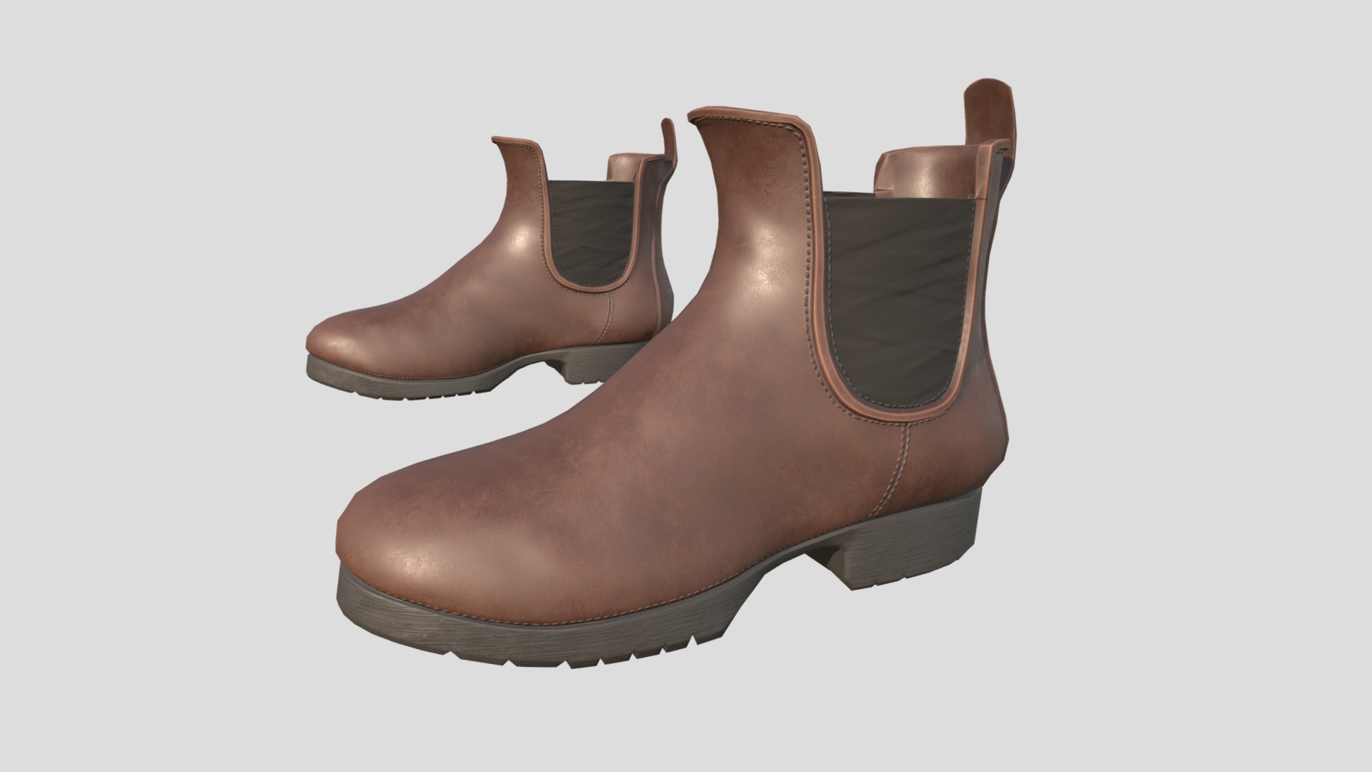3D model Pocolov Boots Chelsea - This is a 3D model of the Pocolov Boots Chelsea. The 3D model is about a brown leather boot.