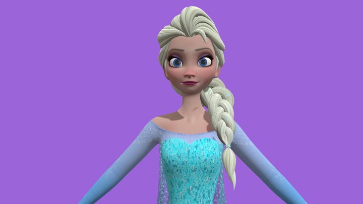 (GLTF) Elsa KH3 with Rig! (she has map) 3D Model