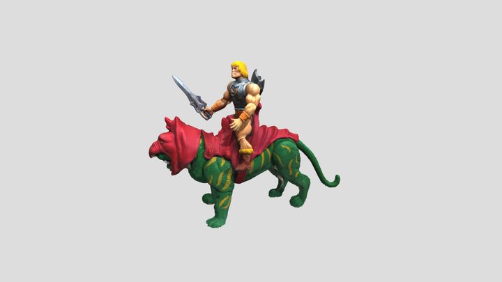 Heman riding Battlecat 3D Model
