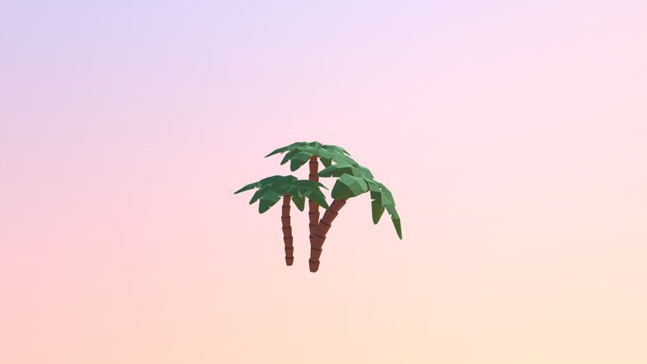 Low Poly Palm Trees 3D Model