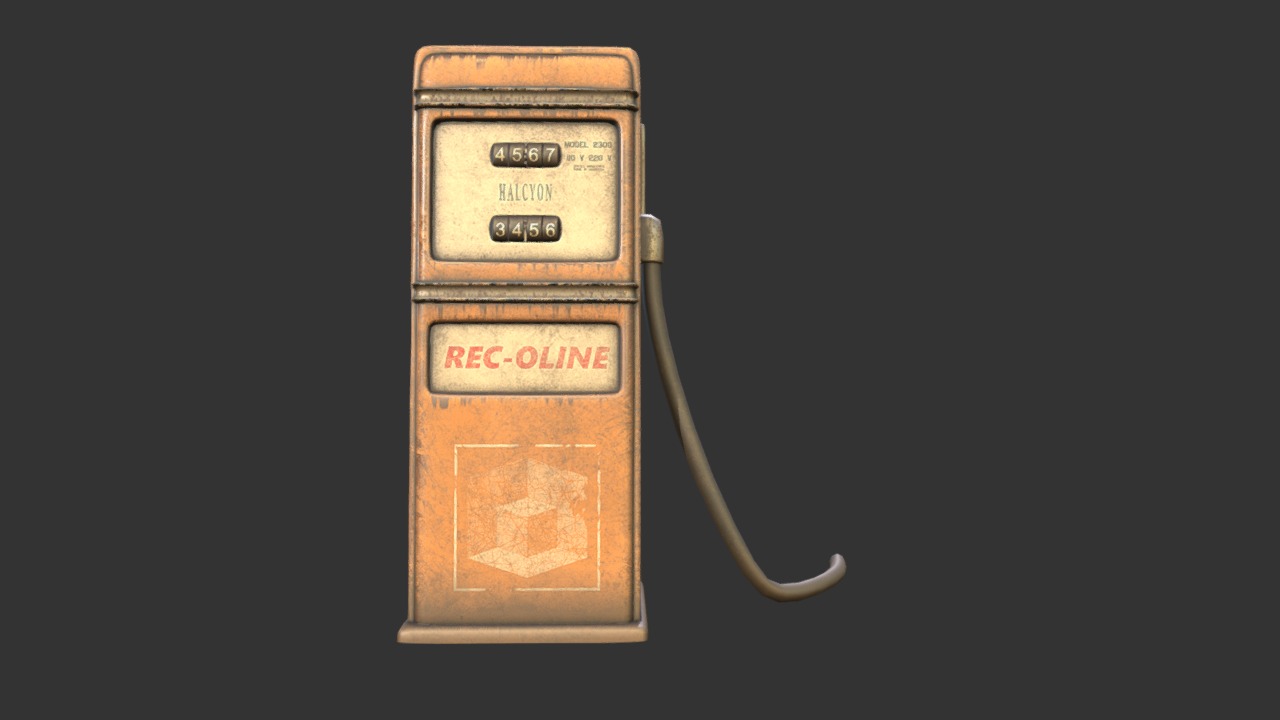 3D model Old Gas Pump - This is a 3D model of the Old Gas Pump. The 3D model is about a close-up of a power outlet.