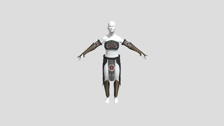Female Martial Artist for Kenshi 3D Model
