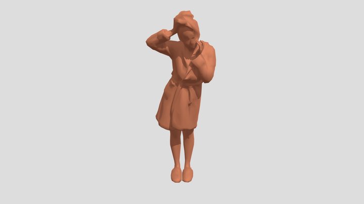 Lowpoly Female In Bathrobe