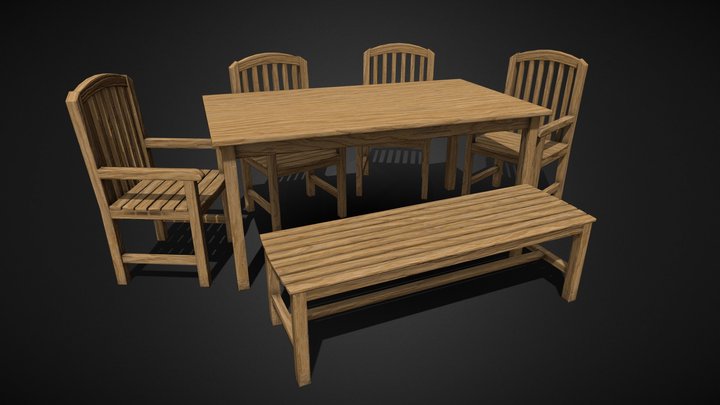 Garden Table 3D Model