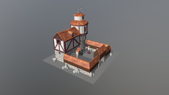Medieval barracks 3D Model