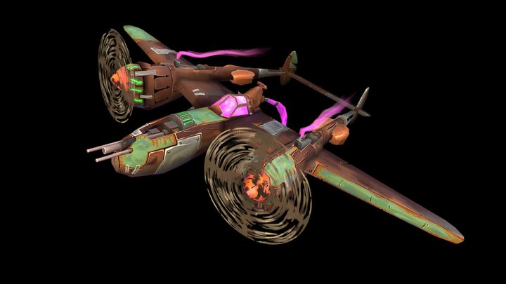 JinxWinx - Game Art - Chem Berserk Plane 3D Model