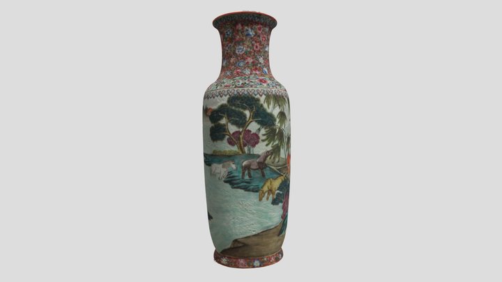 Chinese Porcelain Famille Rose Vase #2 3D Model