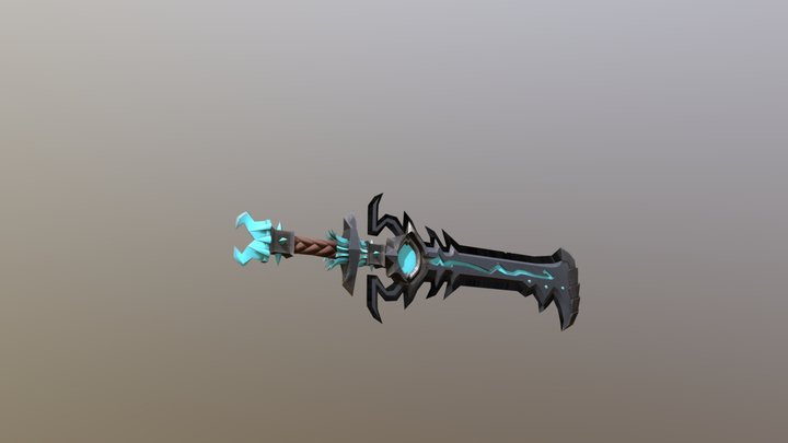 Magic blue sword 3D Model