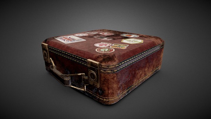 Old Worn Suitcase 3D Model