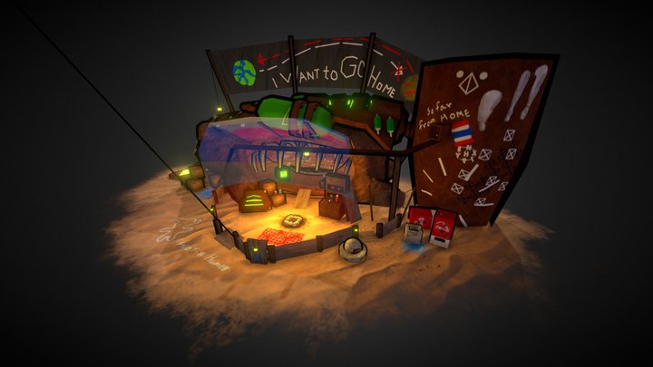 Cartoon Model 3D Lost Star House 3D Model