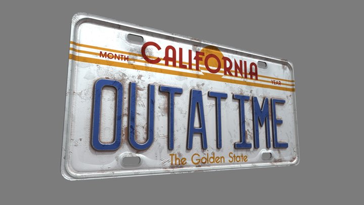 Outatime numberplate 3D Model