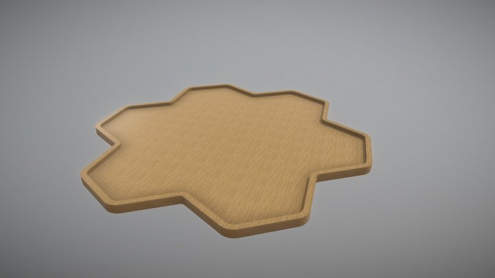 Wooden hexagonal plant pot holder 3D Model