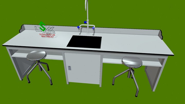 Bàn thí nghiệm hóa sin cho HS 3D Model