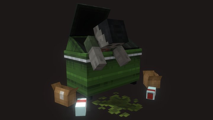 Zombie in the trash 3D Model