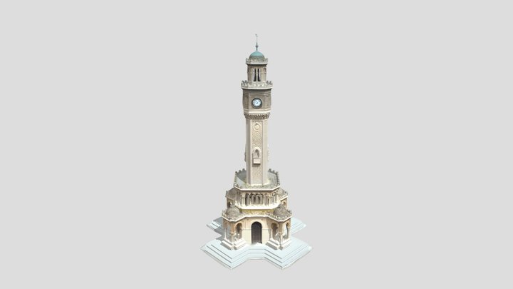 Izmir Clock Tower Textured  GLB